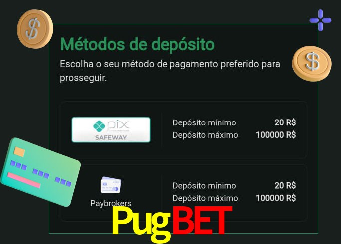 O cassino Pugbet oferece uma grande variedade de métodos de pagamento